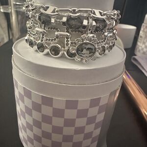 BP Silver and Black Bracelet Set